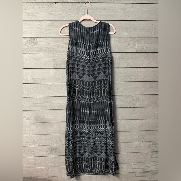 H&M Black White Beaded Top Boho Print Maxi Dress Sz 8 - Picture 6 of 11